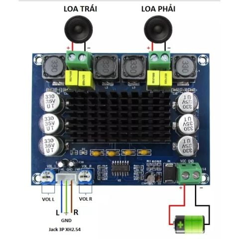 Bo mạch Ampli TPA3116D2 khuếch đại âm thanh Class D 120W+120W STEREO