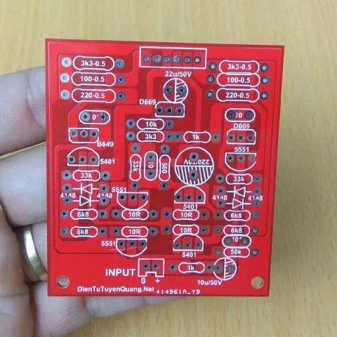 PCB Bo Driver Mạch Công Suất Áp Cao Phíp Đỏ Sợi Thủy Tinh 2 Lớp - 1 Cái