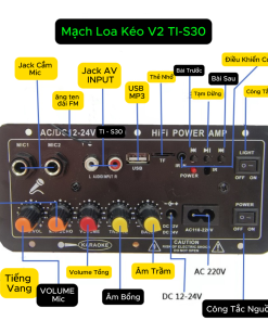 Mạch Loa Kéo Di Động Có USB/TF/FM/BLUEtooth 5.4 Chuyên Dùng V2 - 1 Cái