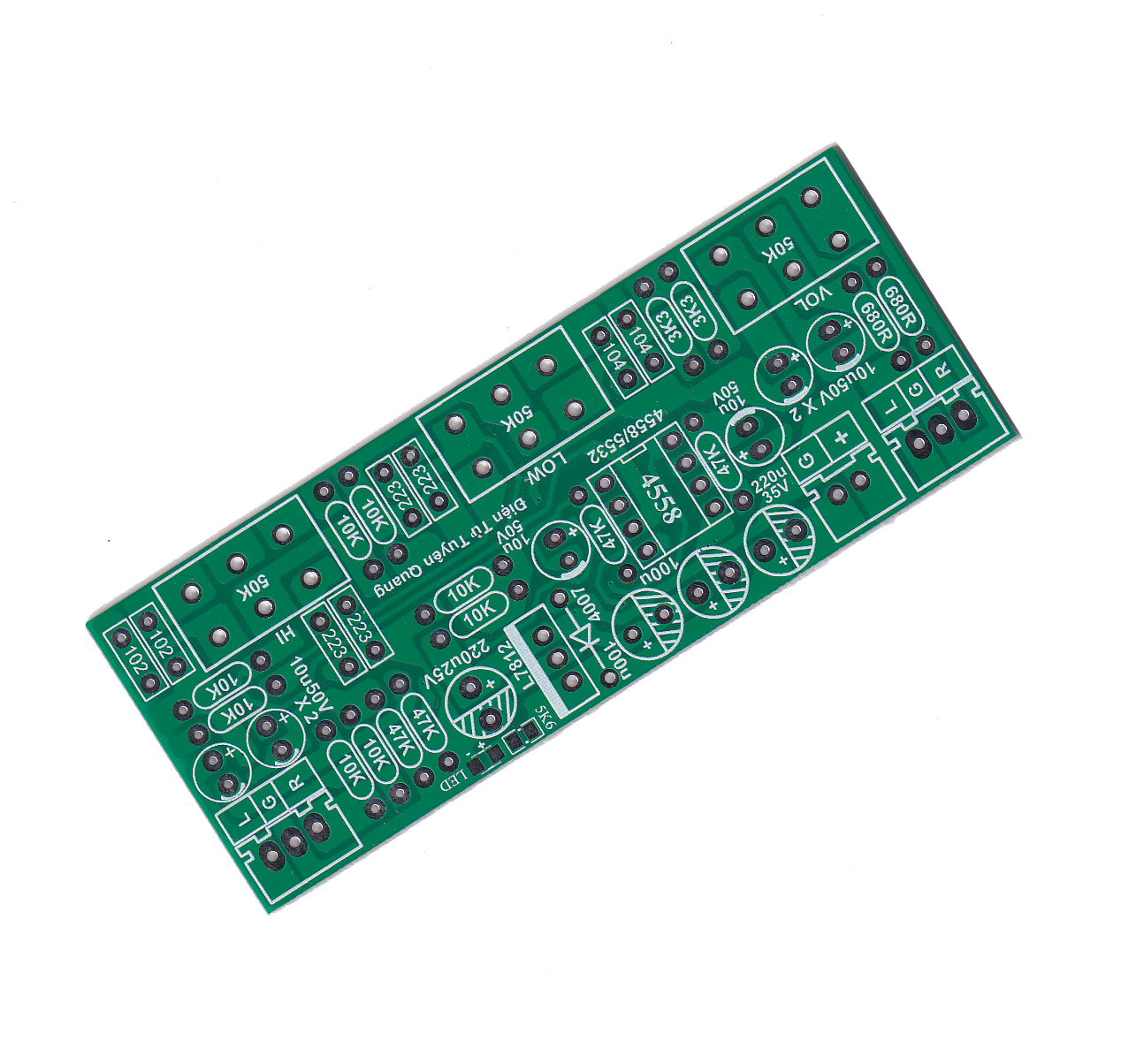 PCB Mạch âm sắc 2 kênh JRC 4558 V1 New Có Nâng Tín Hiệu - 1 Cái