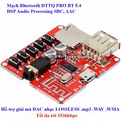 Mạch Giải Mã USB/TF/BLUETOOTH DTTQ PRO BT 5.4  Tiếng Việt Miếng Vuông Đỏ - 1 Cái