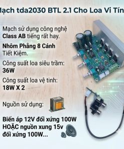 Mạch Loa Vi Tính TDA2030 BTL 2.1 36W X 18W X 18W Nhôm Phẳng 8 Cánh - 1 Cái