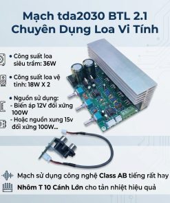 Mạch Loa Vi Tính TDA2030 BTL 2.1 36W X 18W X 18W Nhôm T Dày 10 Cánh Cao - 1 Cái