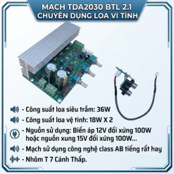 Mạch Loa Vi Tính TDA2030 BTL 2.1 36W X 18W X 18W Nhôm T Dày 7 Cánh Thấp - 1 Cái